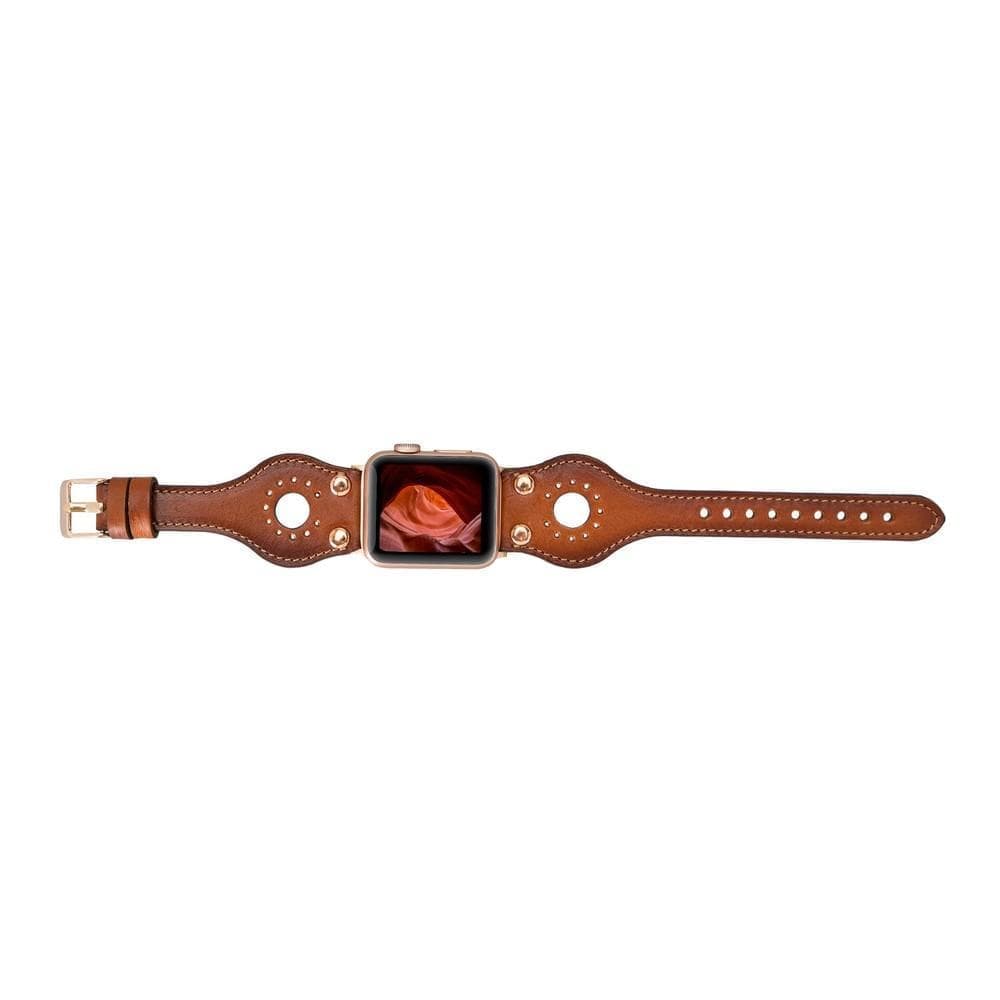 B2B - Leather Apple Watch Bands - Ronda Rose Gold Trok Style RST2EF Bomonti