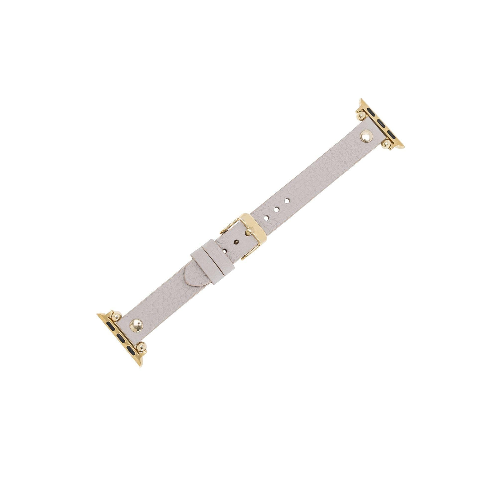 B2B - Leather Fitbit Watch Bands - Ferro Gold Trok Style Bomonti
