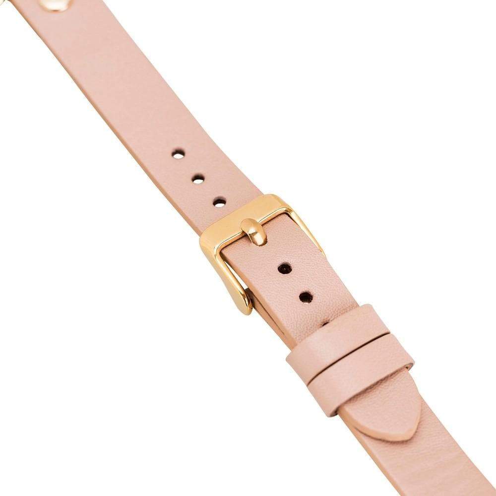 B2B - Leather Fitbit Watch Bands - Ferro Gold Trok Style Bomonti