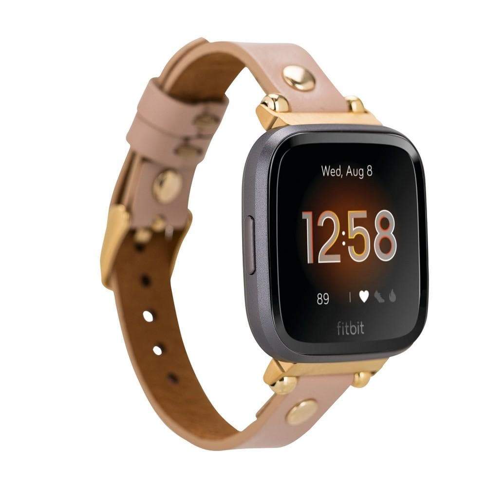 B2B - Leather Fitbit Watch Bands - Ferro Gold Trok Style NU01 Bomonti