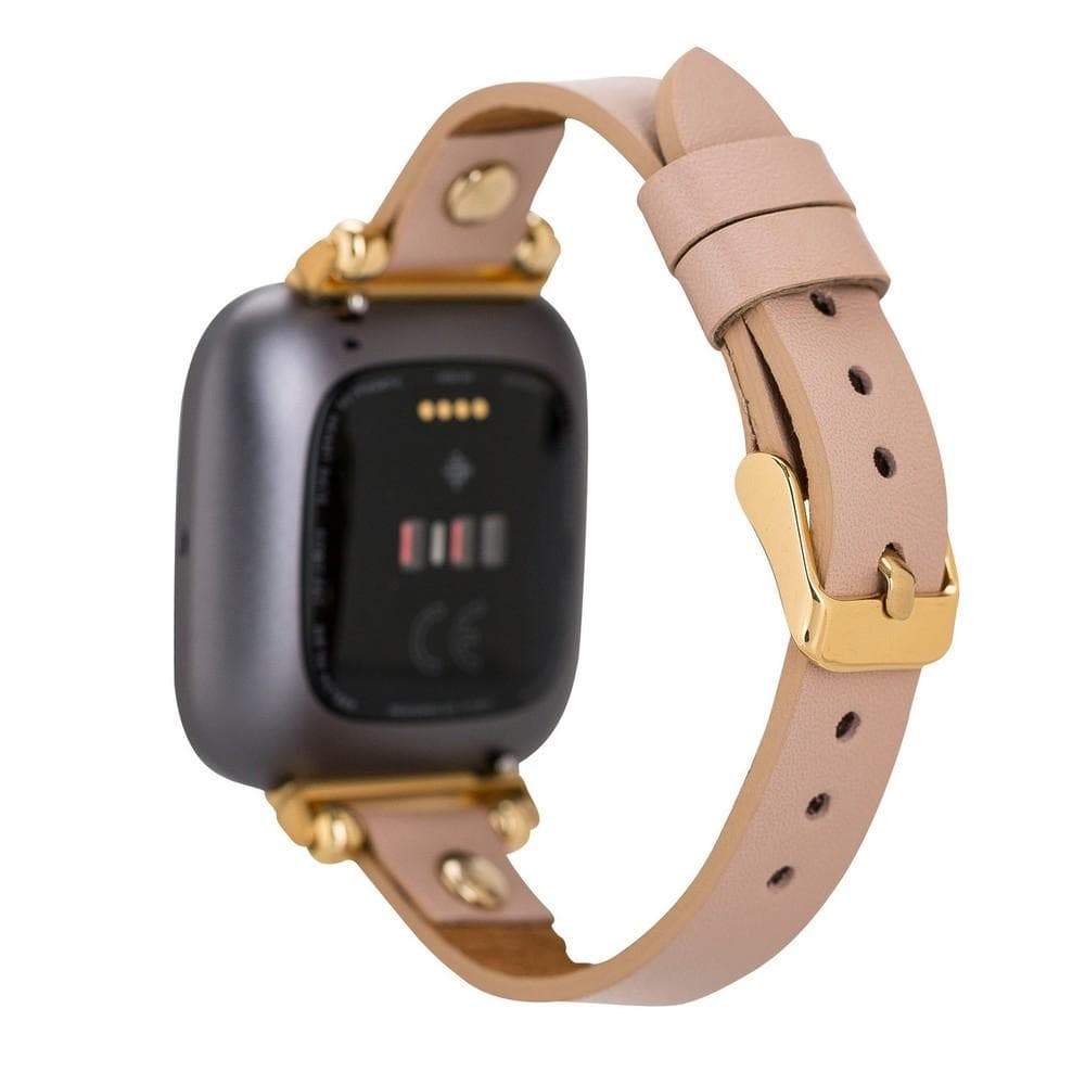 B2B - Leather Fitbit Watch Bands - Ferro Gold Trok Style Bomonti
