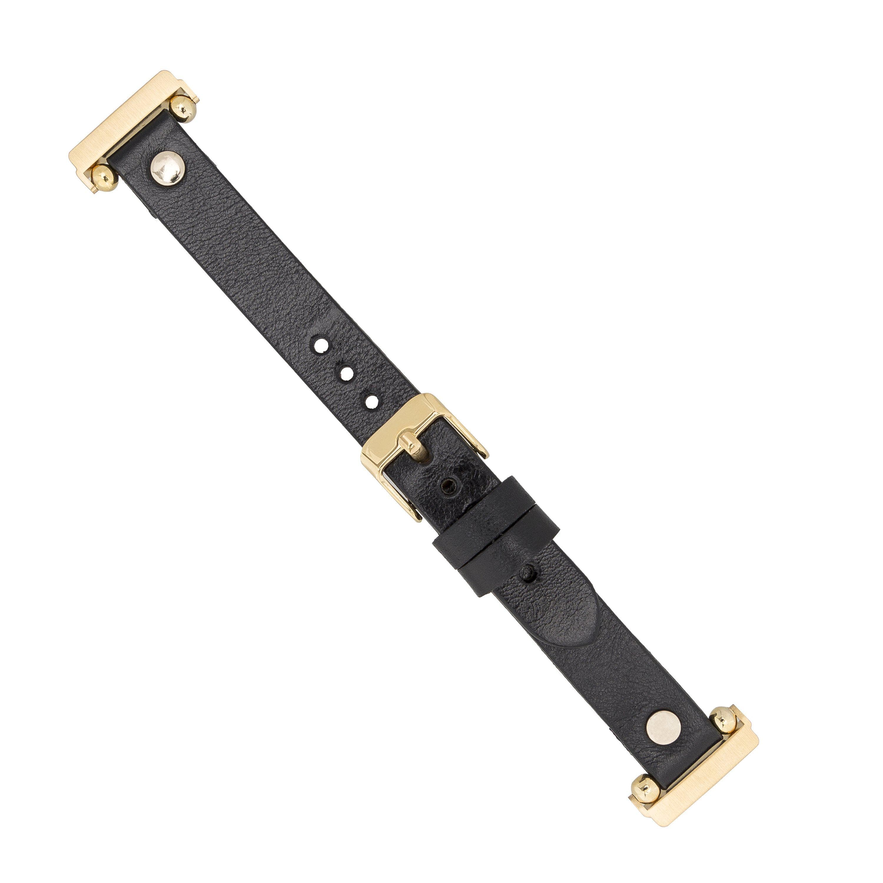 B2B - Leather Fitbit Watch Bands - Ferro Gold Trok Style Bomonti