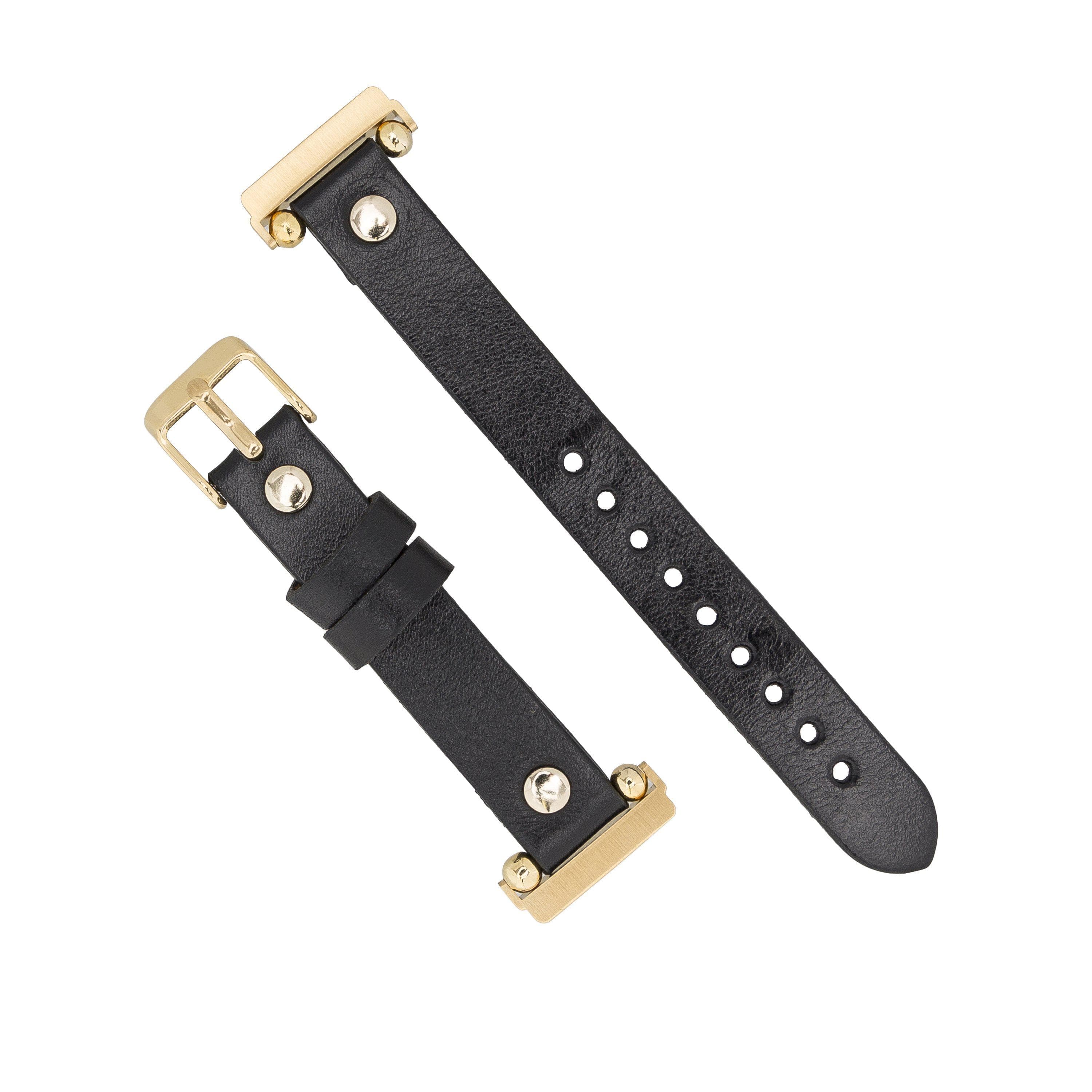 B2B - Leather Fitbit Watch Bands - Ferro Gold Trok Style Bomonti