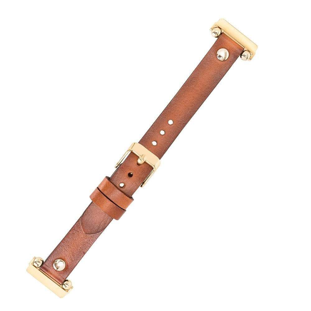B2B - Leather Fitbit Watch Bands - Ferro Gold Trok Style Bomonti