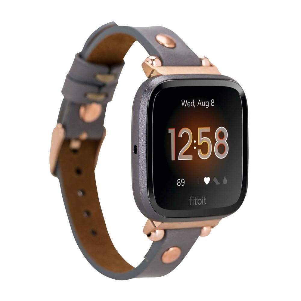 B2B - Leather Fitbit Watch Bands - Ferro Gold Trok Style Bomonti