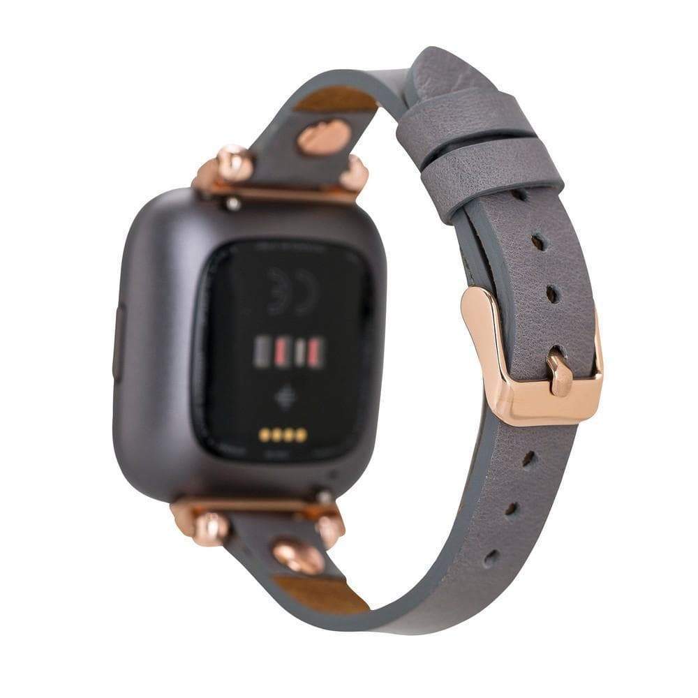 B2B - Leather Fitbit Watch Bands - Ferro Gold Trok Style Bomonti