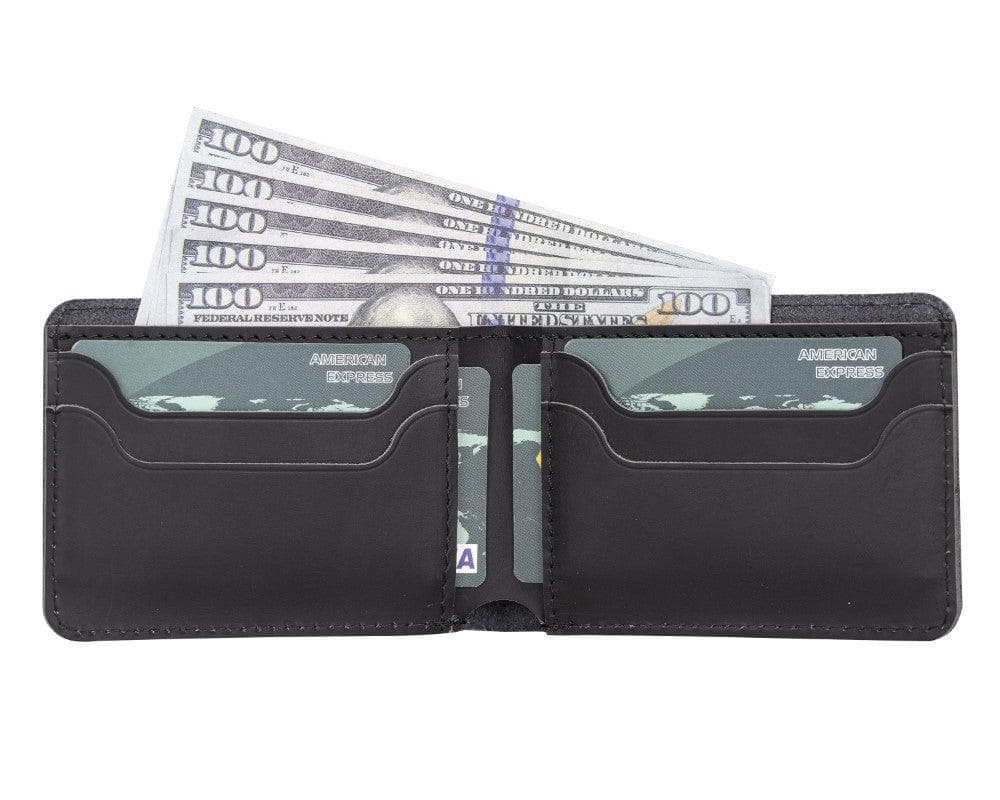 Leather Franco Wallet Black Bomonti