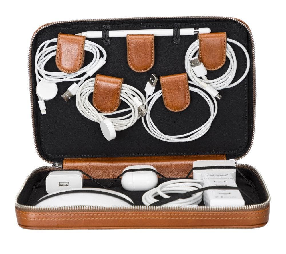 Leather Travel Cable Organizer Bomonti
