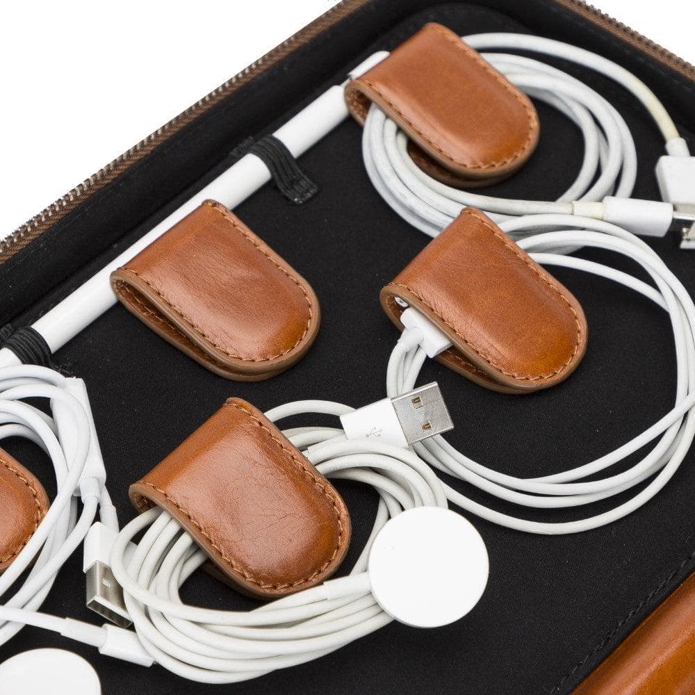 Leather Travel Cable Organizer Bomonti