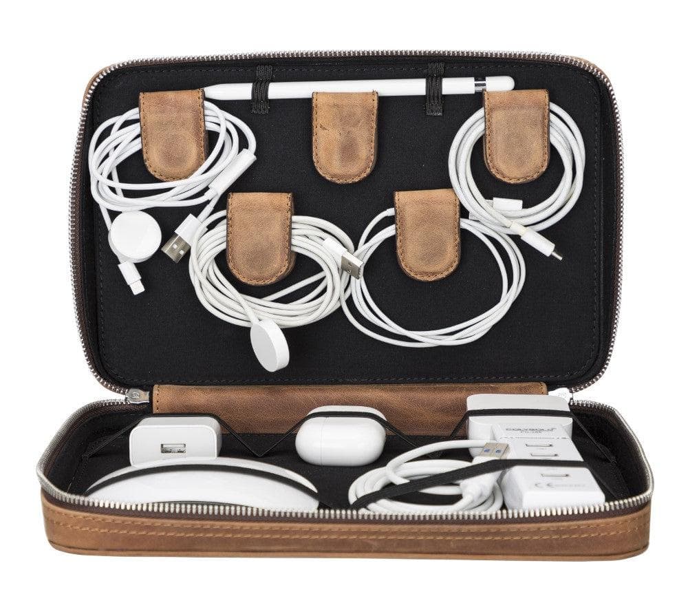 Leather Travel Cable Organizer Bomonti