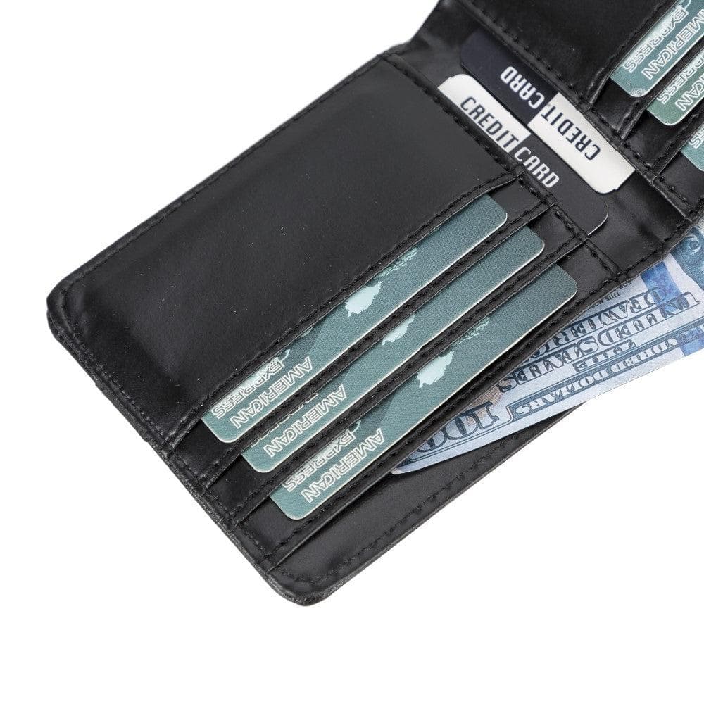 Lio Leather Man Wallet Black Bomonti