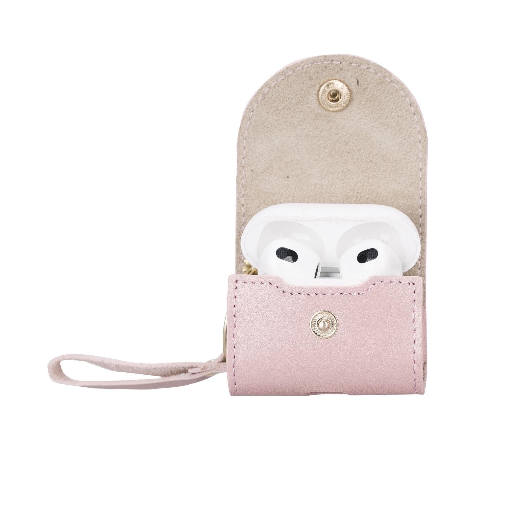 -Mai Snap AirPods 3 Funda de cuero con gancho