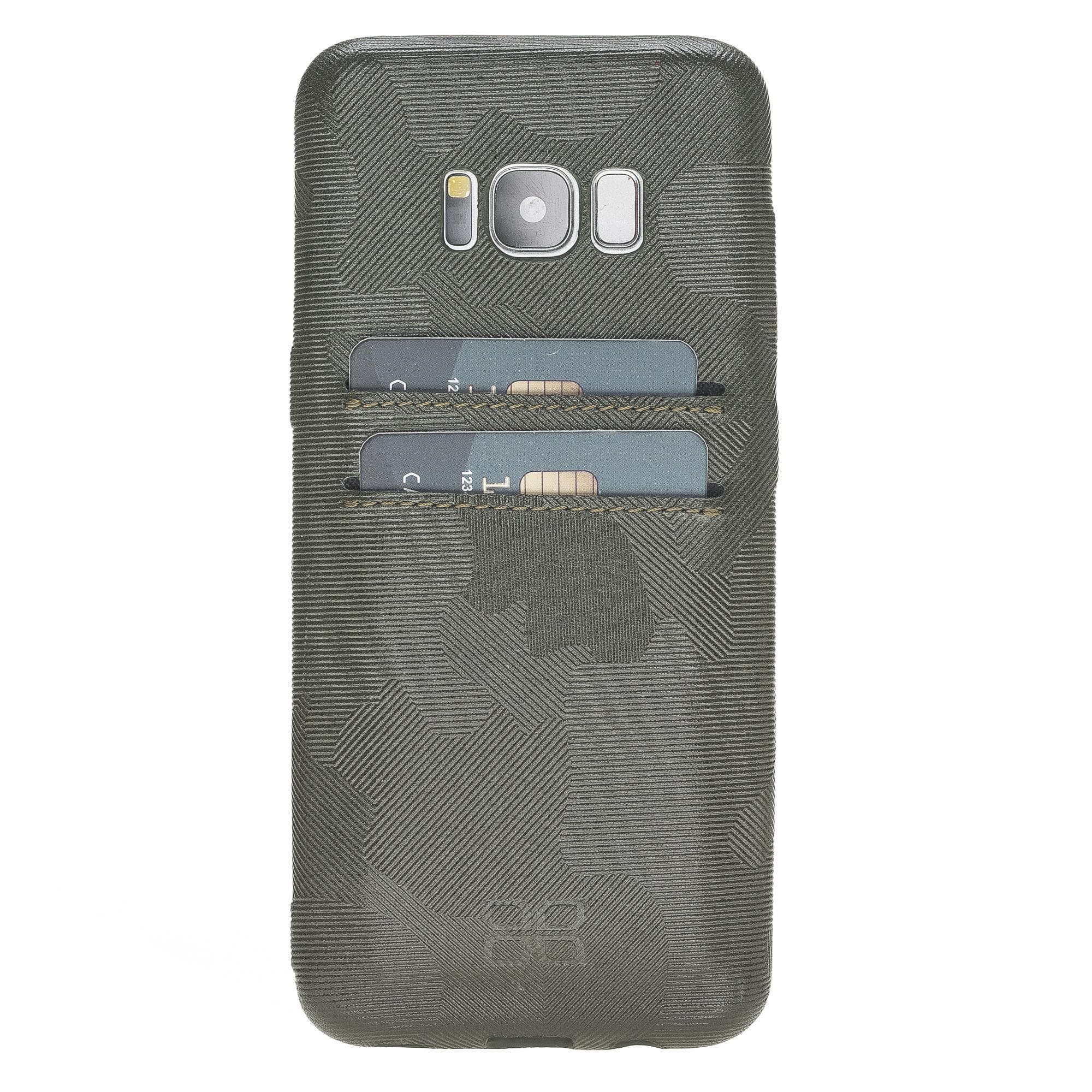 B2B - Samsung Galaxy S8 Leather Case / UCCC - Ultra Cover with Card Holder Camouflage Green Bomonti