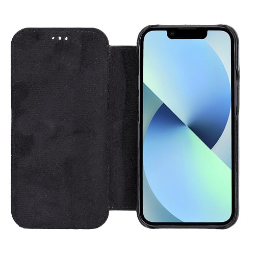 Rostar Black Leather iPhone 13 Mini Detachable Bi-Fold Wallet Case with Mag Safe & Card Holder - Bomonti - 4