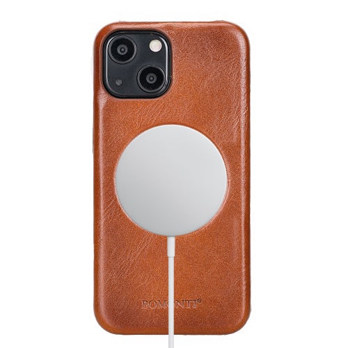 Rostar Golden Brown Leather iPhone 13 Mini Detachable Bi-Fold Wallet Case with Mag Safe & Card Holder - Bomonti - 17