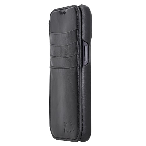 Rostar Black Leather iPhone 13 Pro Detachable Bi-Fold Wallet Case with MagSafe & Card Holder - Bomonti - 5
