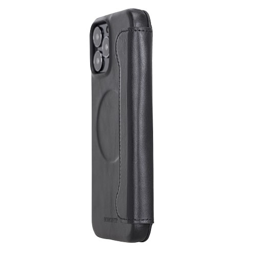 Rostar Black Leather iPhone 13 Pro Max Detachable Bi-Fold Wallet Case with MagSafe & Card Holder - Bomonti - 9