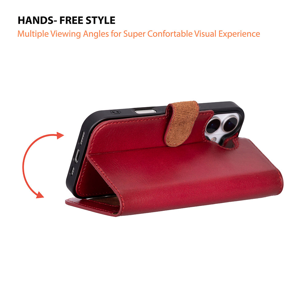 Leather iPhone 17 Detachable Wallet Case