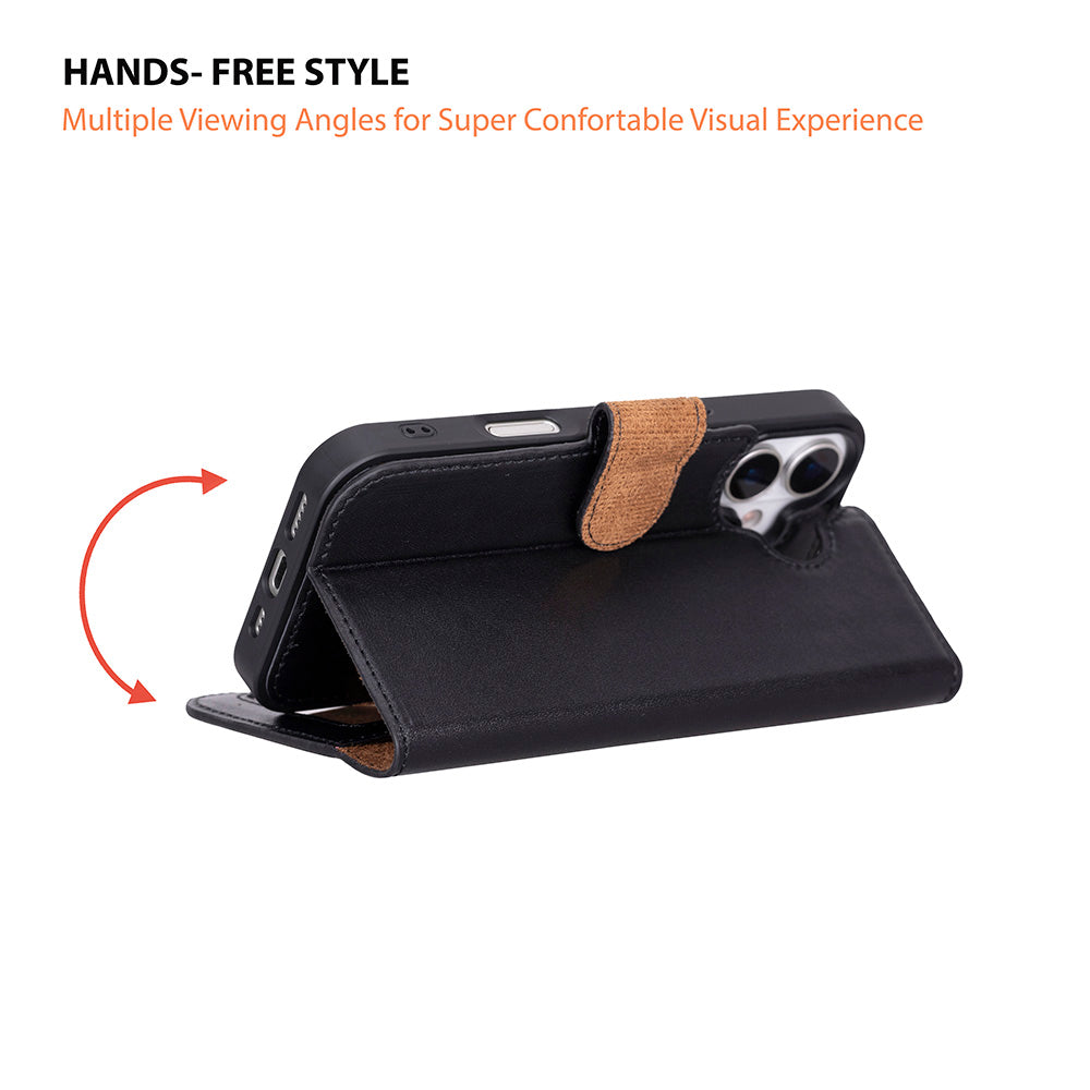 Leather iPhone 17 Detachable Wallet Case