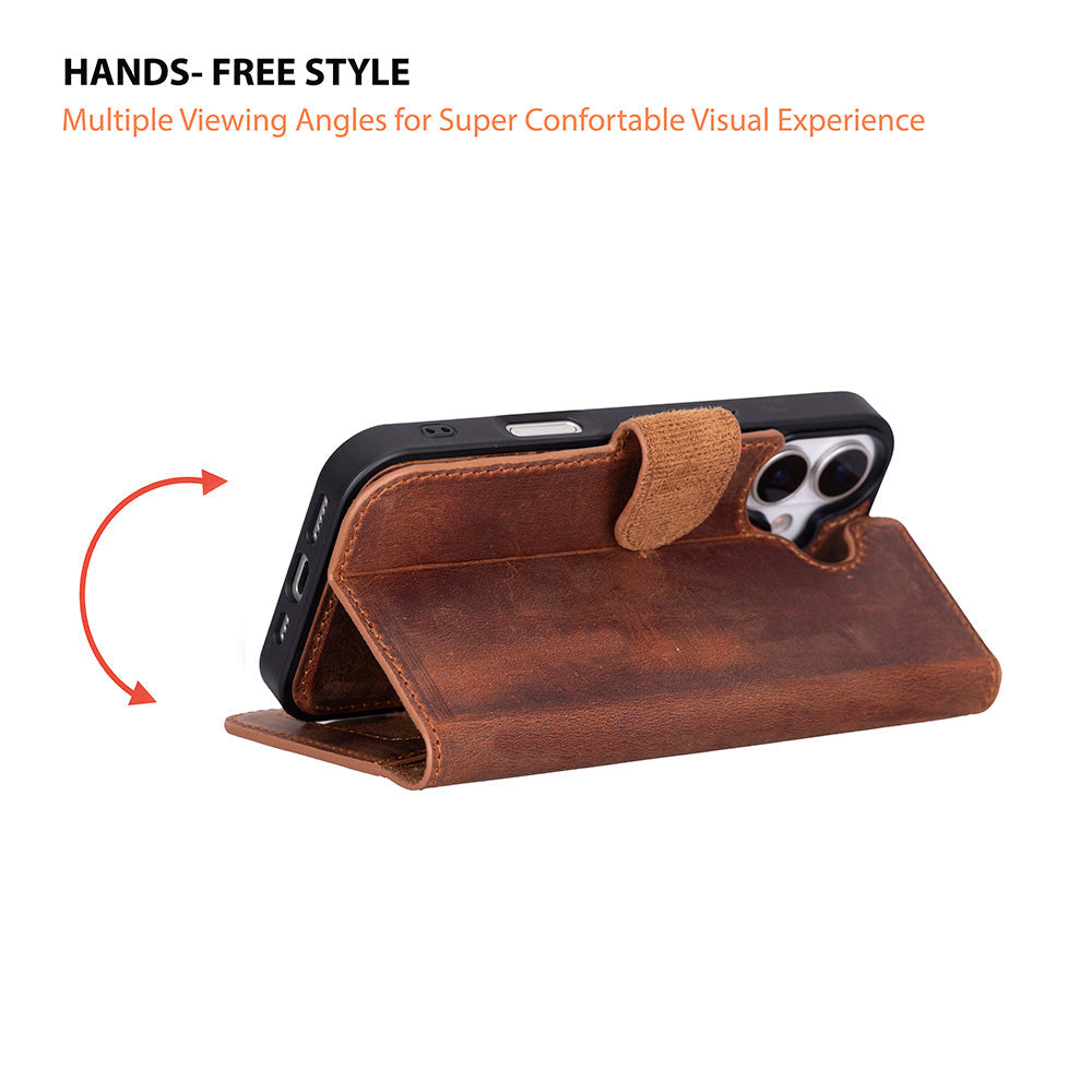 Leather iPhone 17 Detachable Wallet Case