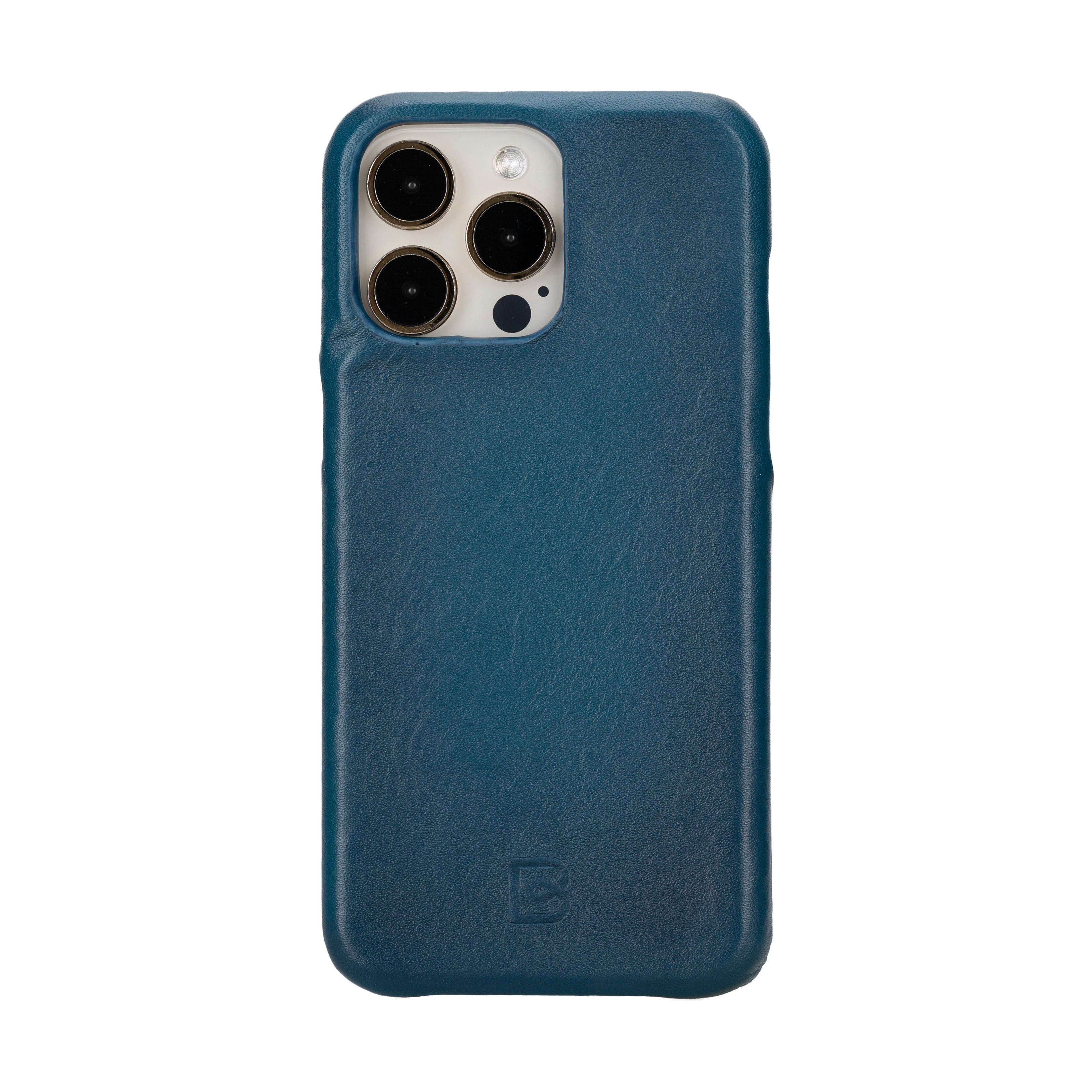 Blue iPhone 16 Pro Max Leather Back Cover Case