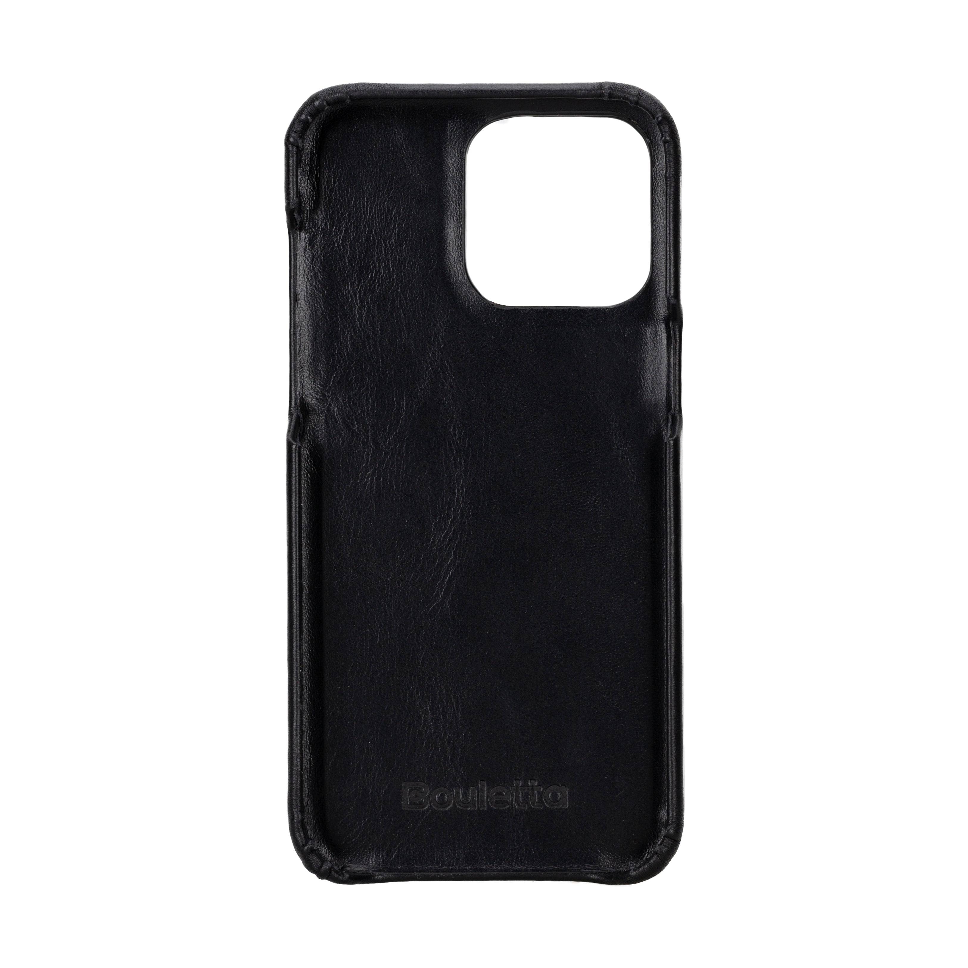 Black iPhone 16 Pro Leather Back Cover Case