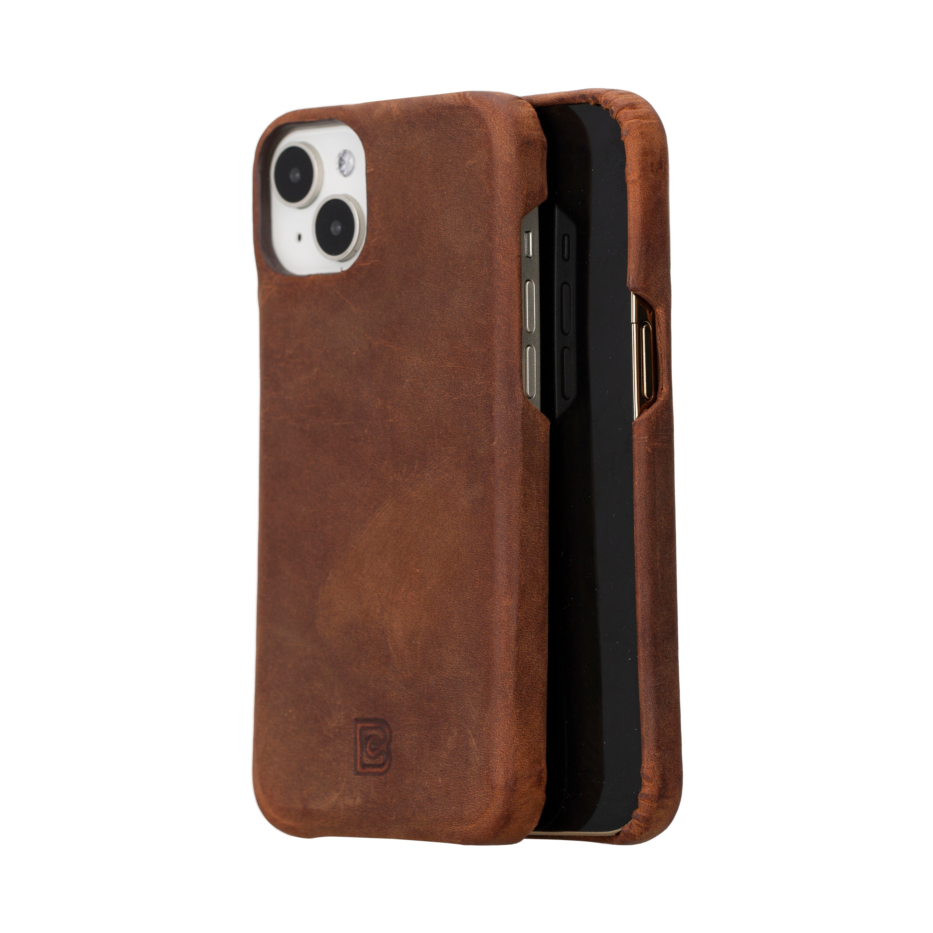 Antic Brown iPhone 16 Leather Back Cover Case