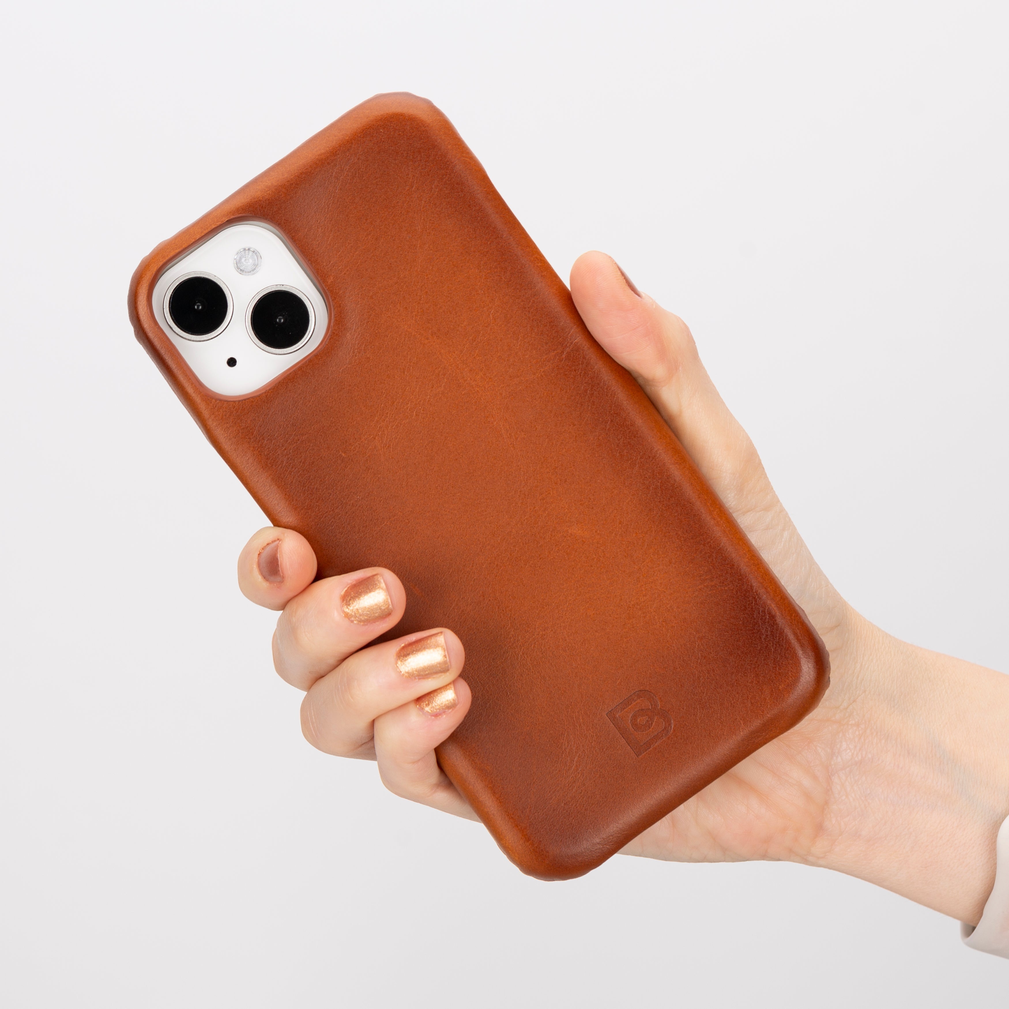 Brown iPhone 16 Leather Back Cover Case