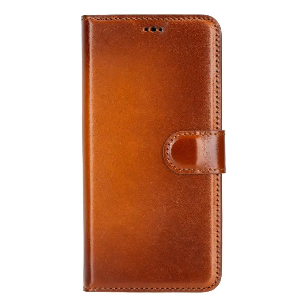 Brown Leather Samsung Galaxy S24 Plus Detachable Wallet Case with Card Holder - Bomonti