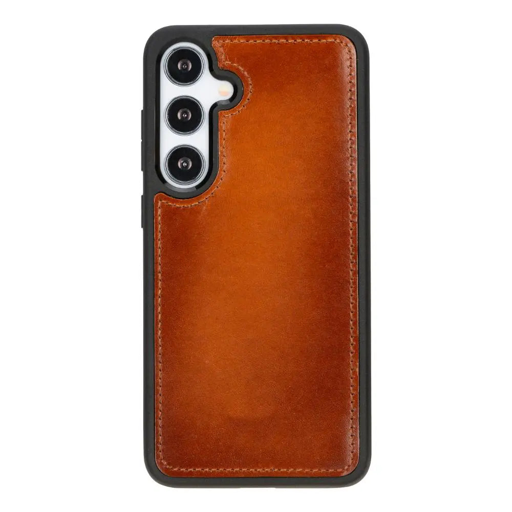 Brown Leather Samsung Galaxy S24 Plus Detachable Wallet Case with Card Holder - Bomonti