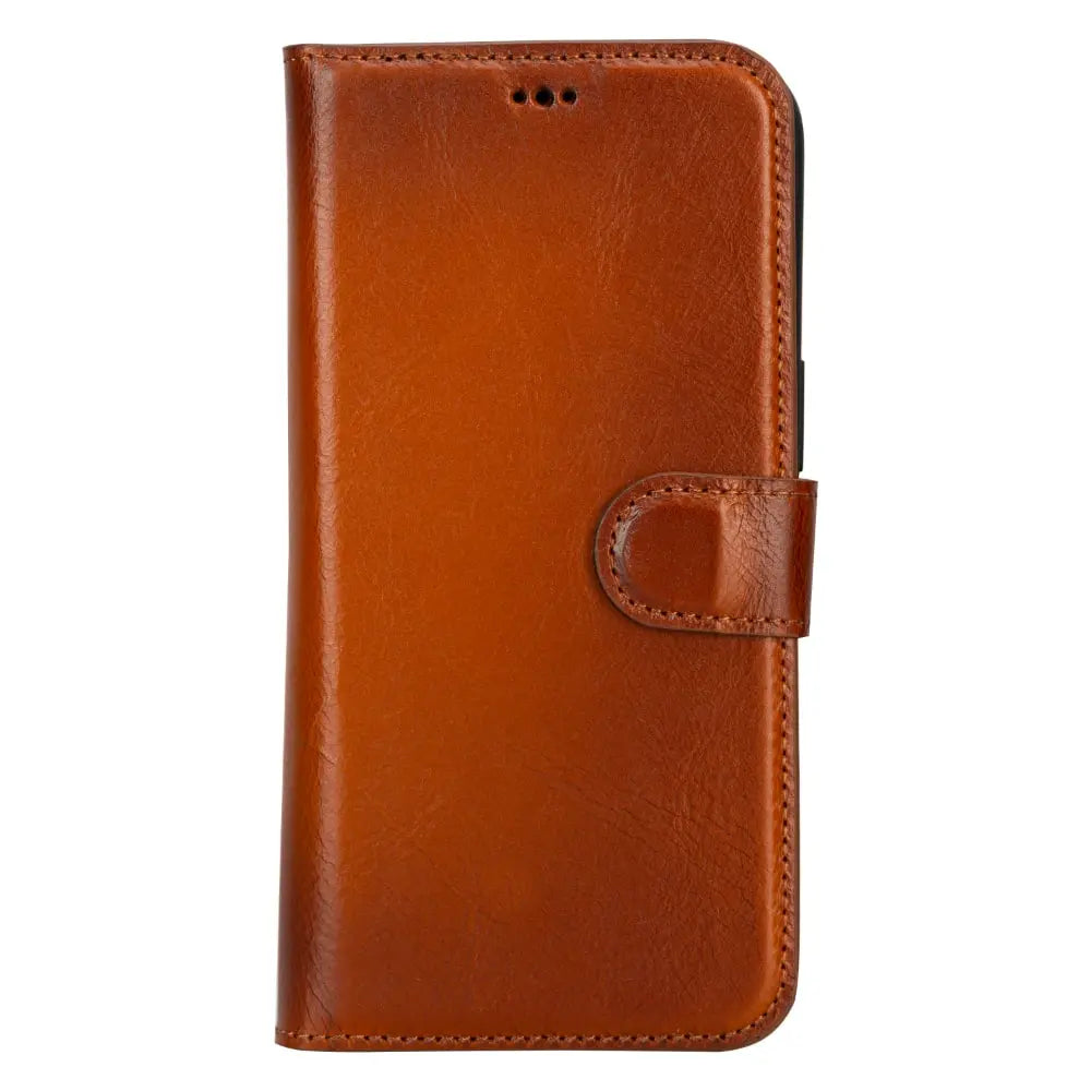 Brown Leather iPhone 15 Pro max Detachable Card Holder Wallet Case with Magsafe-Bomonti