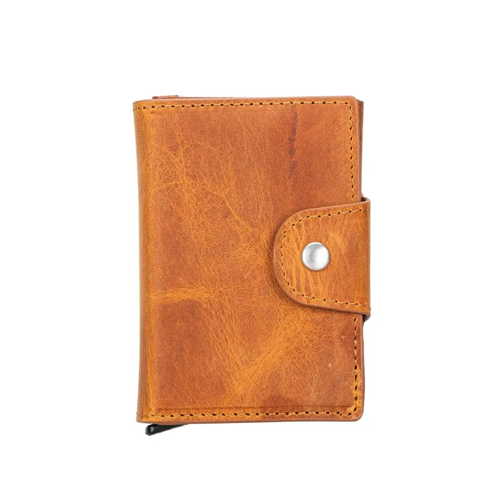 Burnish Leather Pop-Up RFID Blocking Detachable Cardholder Wallet - Bomonti Goods