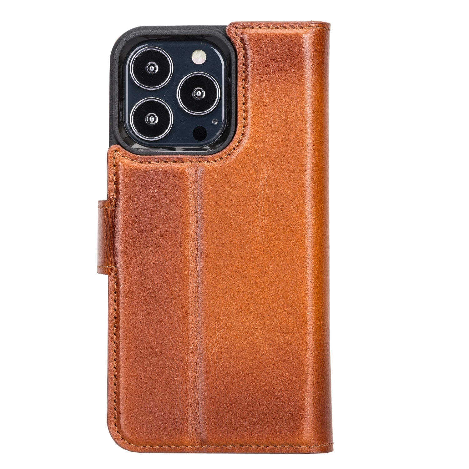 Luxury Brown Leather iPhone 13 Pro Wallet Case with MagSafe & RFID Card Holder - Bomonti - 2