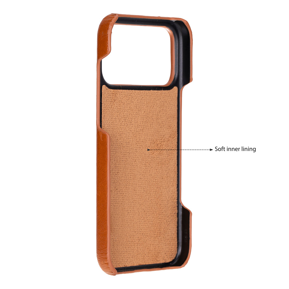 Tan Leather iPhone 17 Pro Cover Case