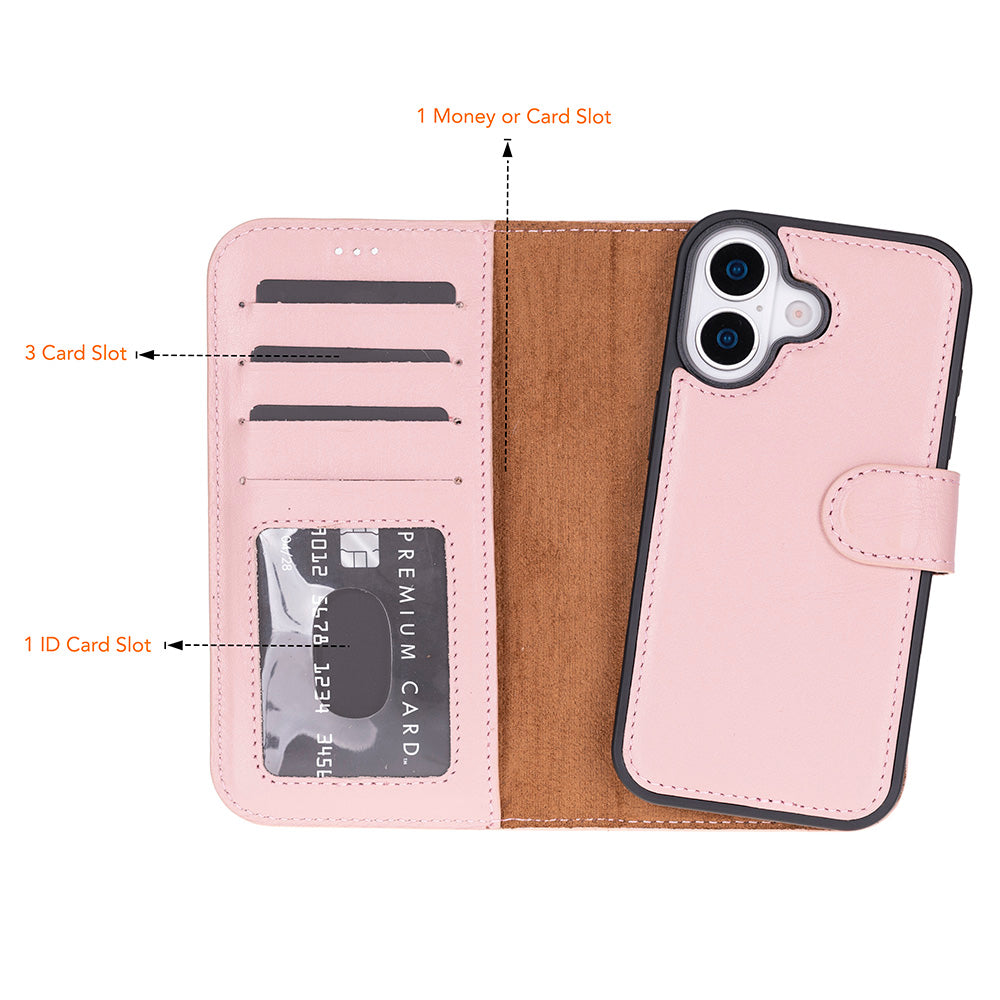Leather iPhone 17 Detachable Wallet Case