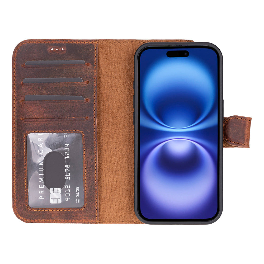 Leather iPhone 17 Detachable Wallet Case