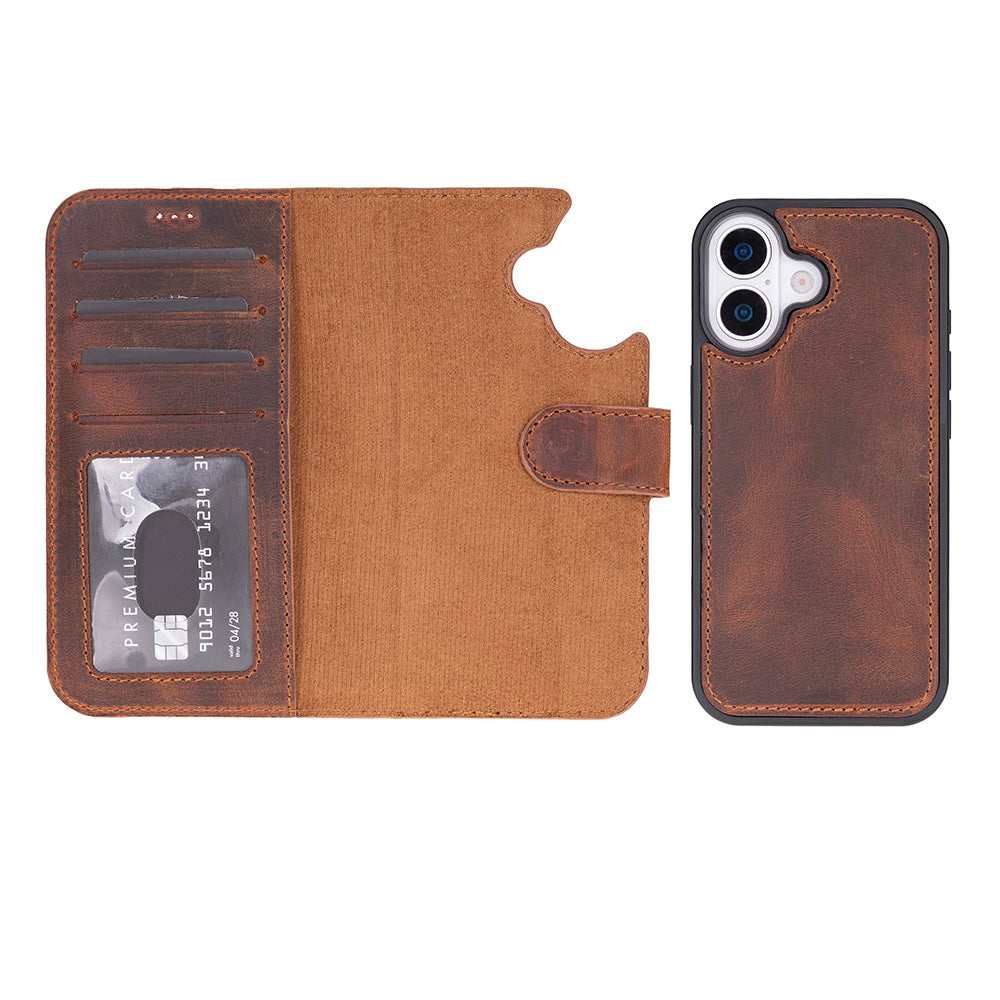Leather iPhone 17 Detachable Wallet Case