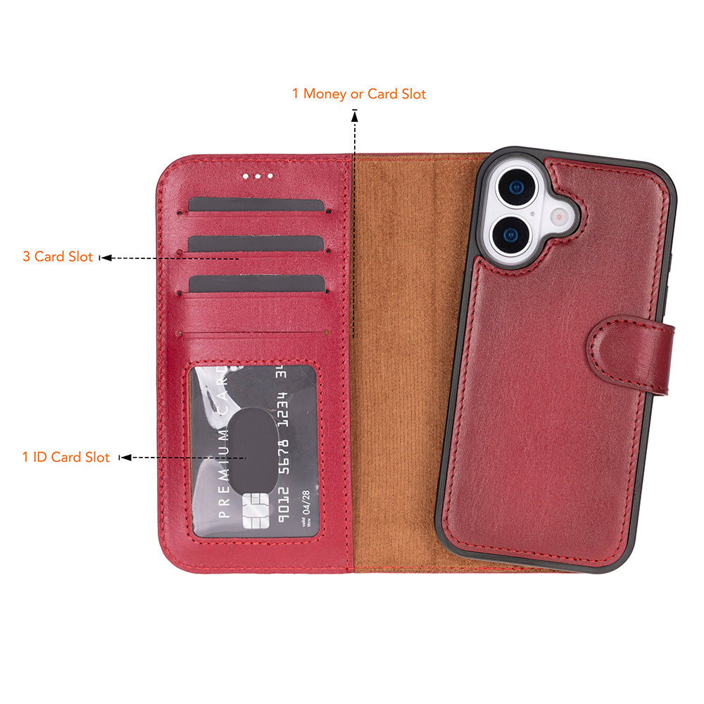 Leather iPhone 17 Detachable Wallet Case