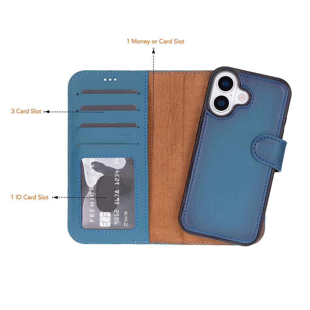 Leather iPhone 17 Detachable Wallet Case
