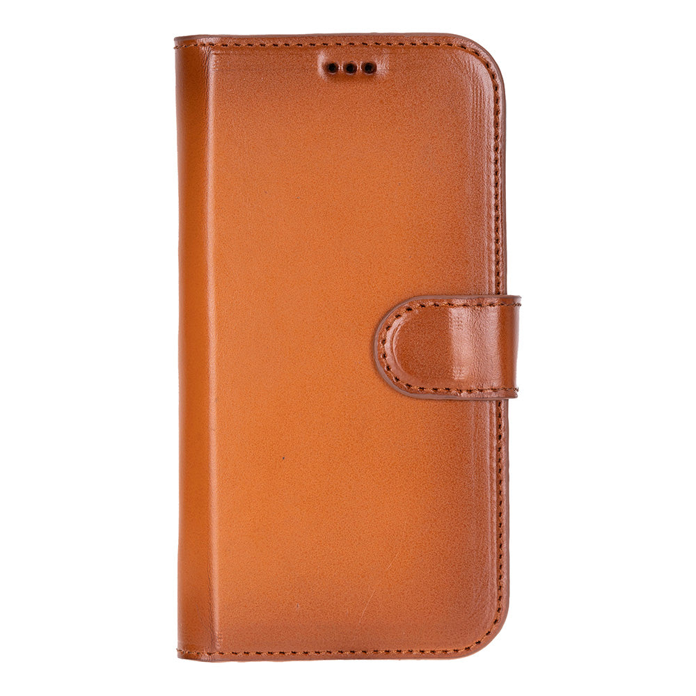Tan Leather iPhone 17 Detachable Wallet Case
