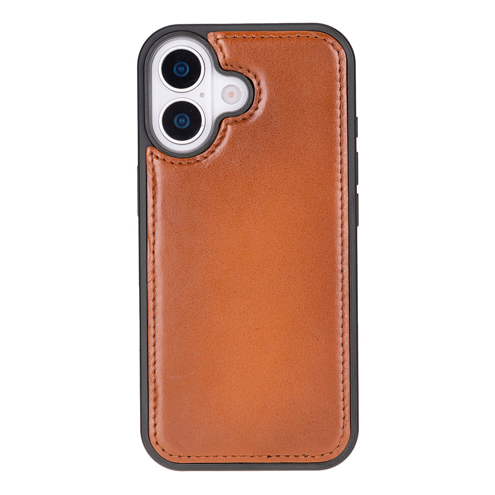 Tan Leather iPhone 17 Detachable Wallet Case