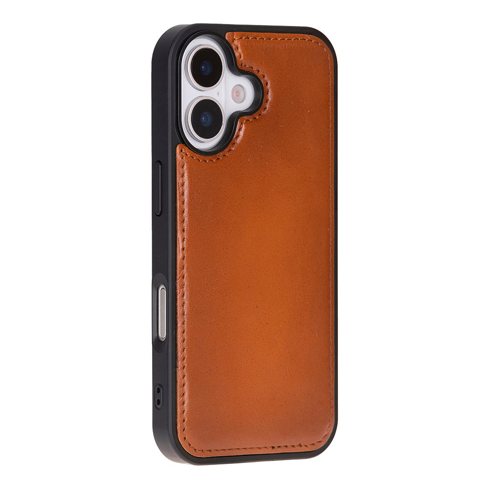 Tan Leather iPhone 17 Detachable Wallet Case