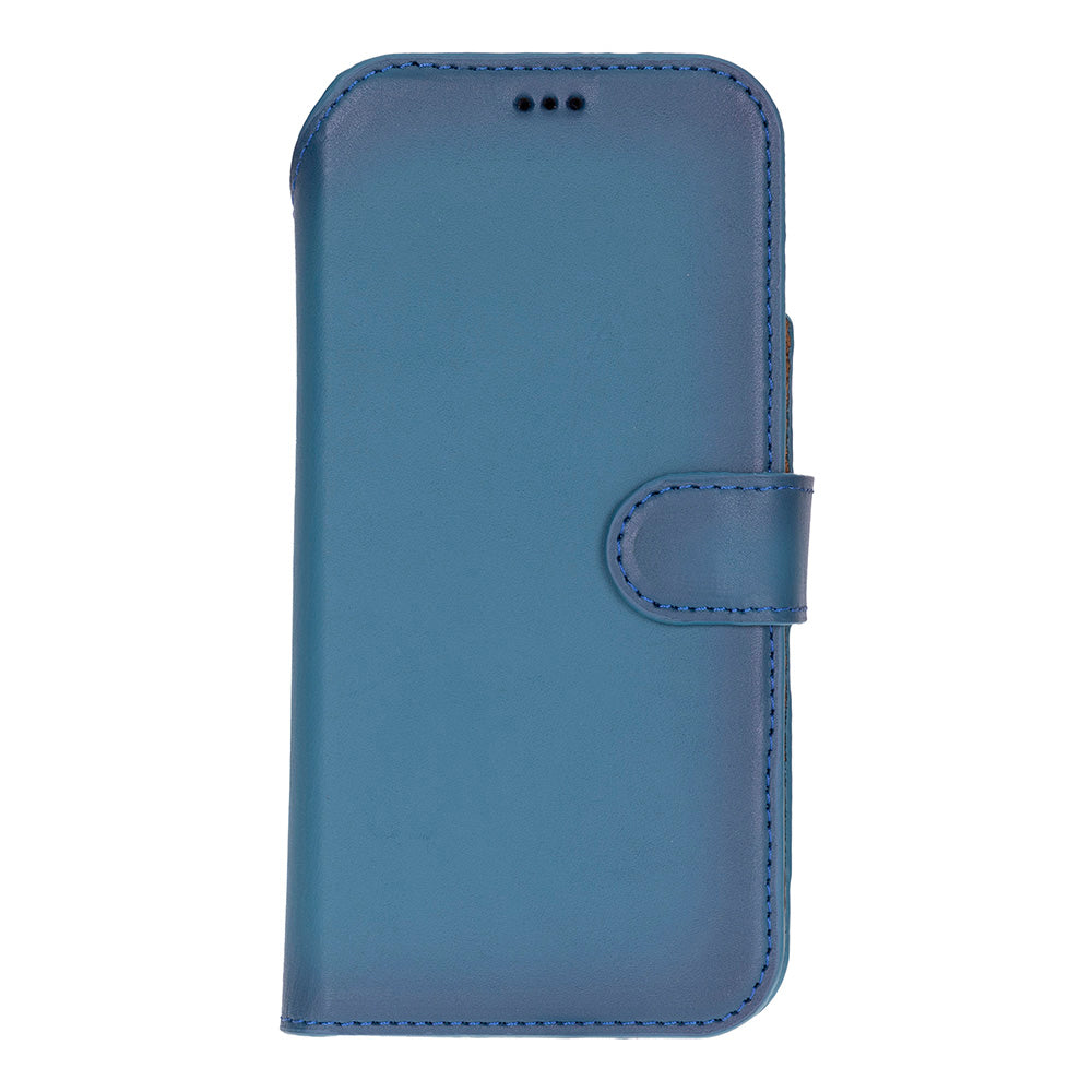 Blue Leather iPhone 17 Pro Max Detachable Wallet Case