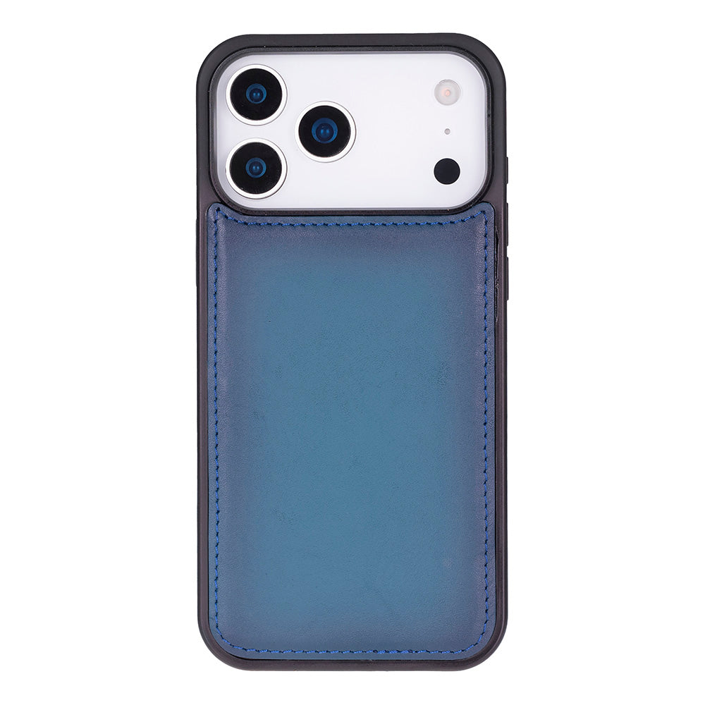 Blue Leather iPhone 17 Pro Max Detachable Wallet Case
