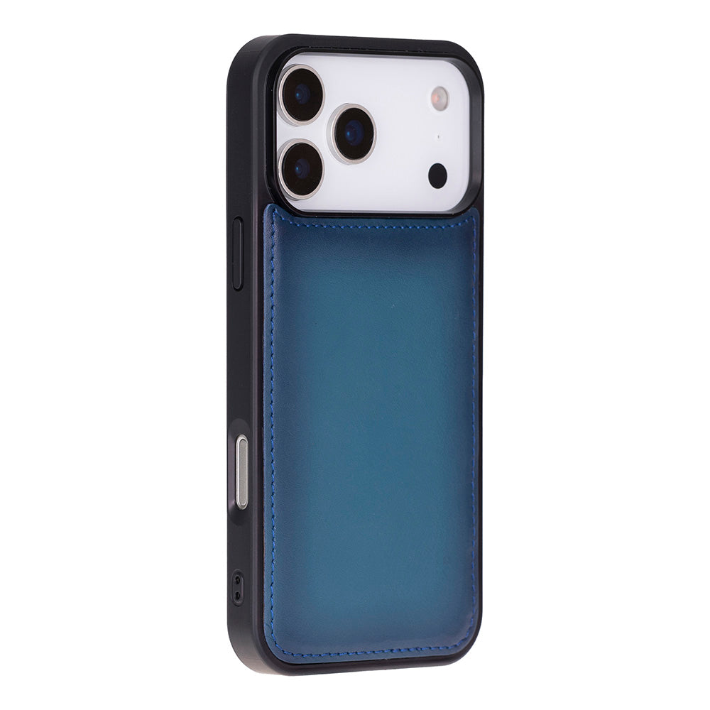 Blue Leather iPhone 17 Pro Max Detachable Wallet Case
