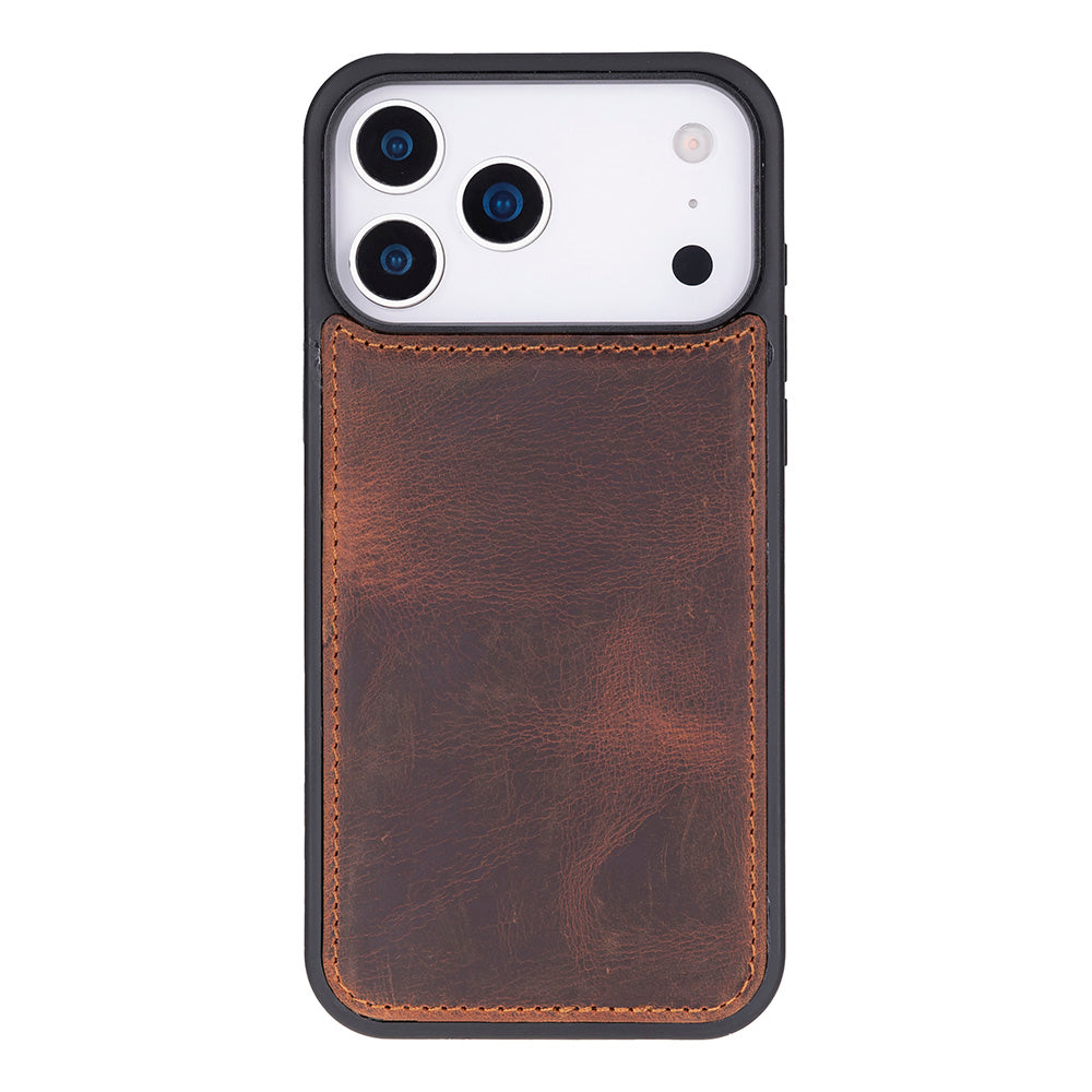 Brown Leather iPhone 17 Pro Max Detachable Wallet Case