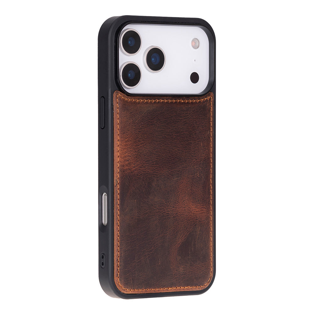 Brown Leather iPhone 17 Pro Max Detachable Wallet Case