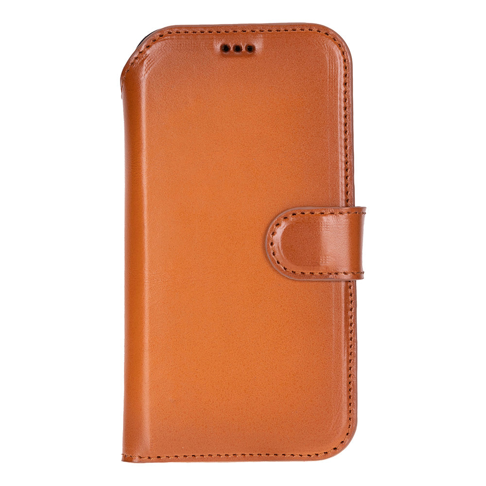 Tan Leather iPhone 17 Pro Detachable Wallet Case