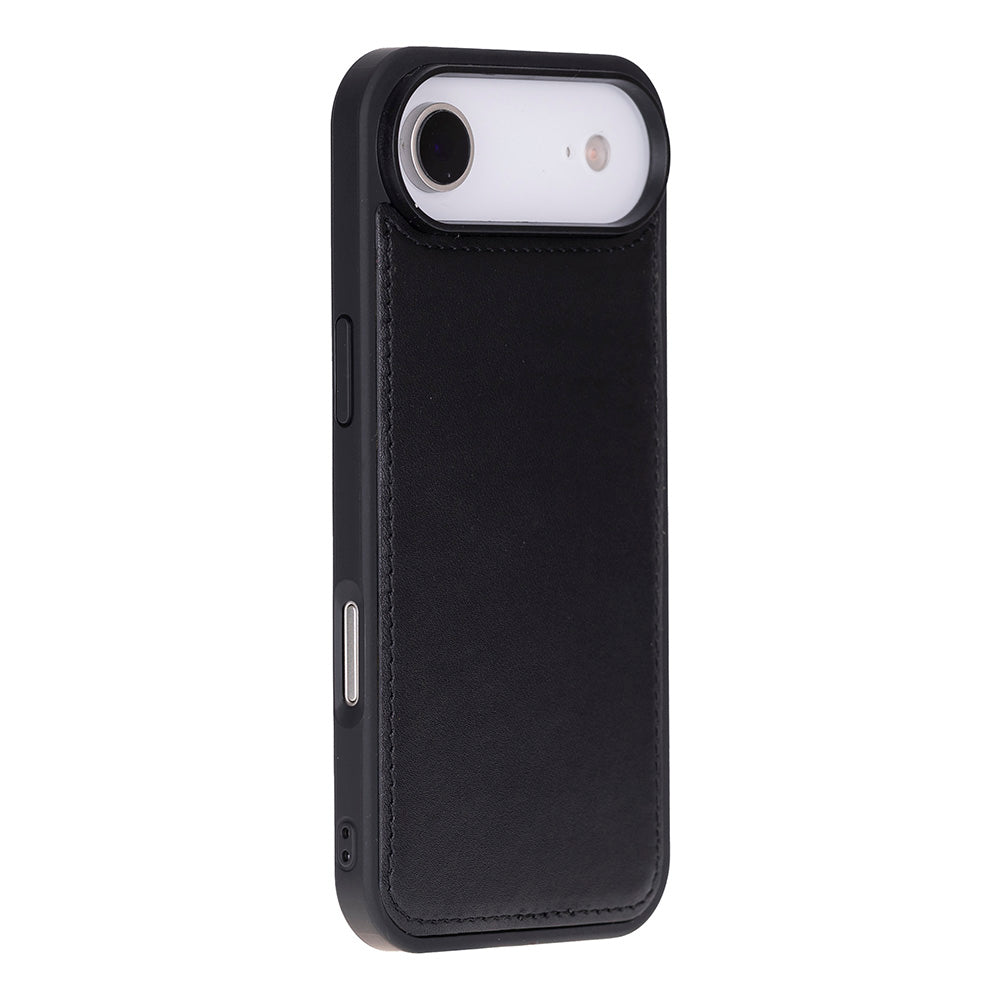 Black Leather iPhone 17 Air Detachable Wallet Case