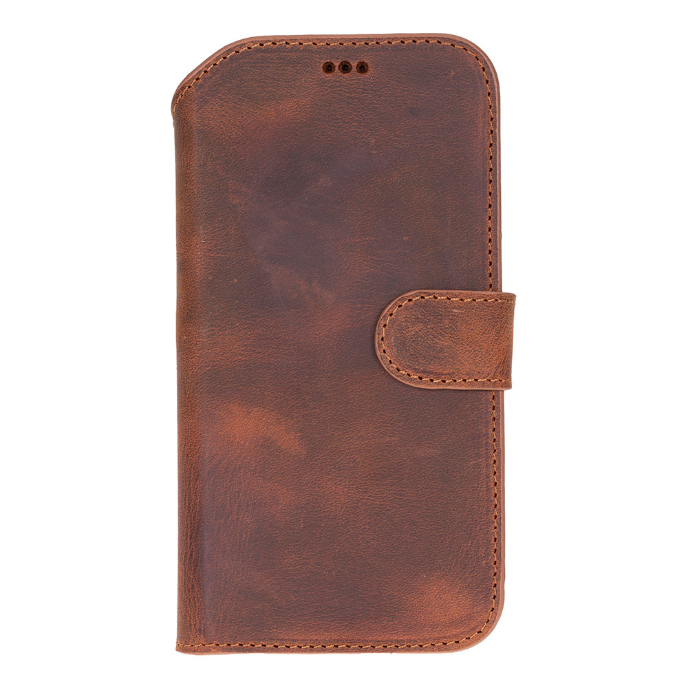 Brown Leather iPhone 17 Air Detachable Wallet Case